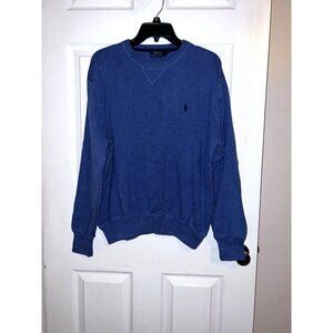 POLO RALPH LAUREN Mens Dark Blue Classic Crew-Neck Sweater Cotton Knit Size XL